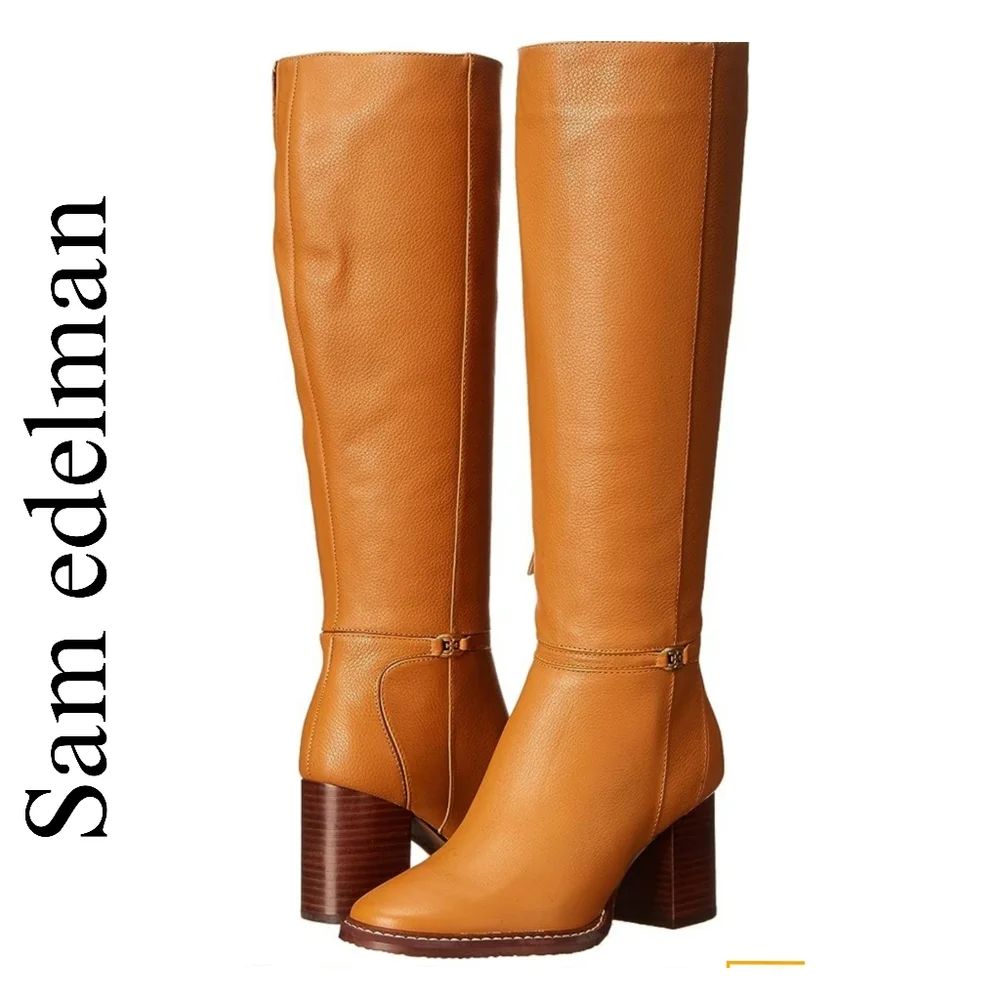 Sam Edelman Tall Leather Over-the-Knee Boots in Cognac